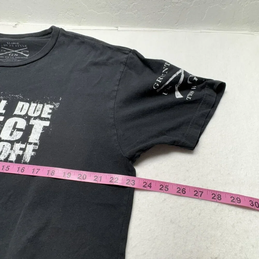 GRUNT STYLE Men Shirt Size XL Black Tee Short Sleeve Due Respect Casual‎ 24-5